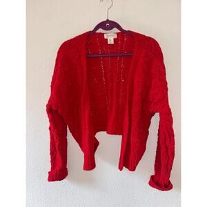 Jessica Simpson Red Knit Open Cardigan